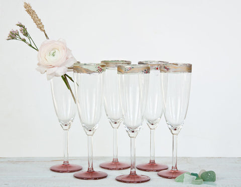 6 charmerende champagneglas